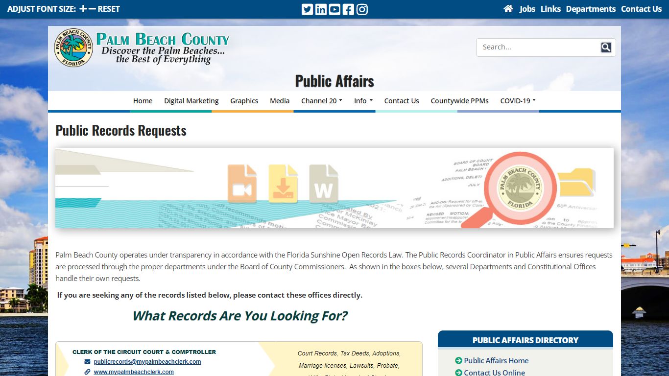 Public Affairs Public Records Requests - Palm Beach County, Florida